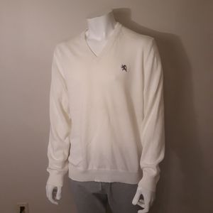 Express sweater men XL white v-neck long sleeve